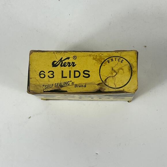 Vintage Kerr 63 Lids Canning Lids Box Retro Decor Damaged 60s-70s Prop Collector - Picture 3 of 6